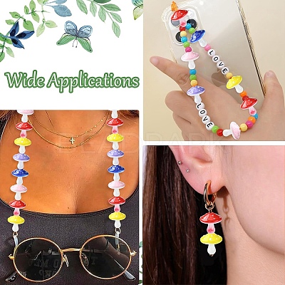 20Pcs 5 Colors Opaque Acrylic Beads MACR-YW0004-76-1