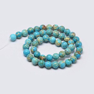 Natural Imperial Jasper Beads Strands G-I122-10mm-10-1