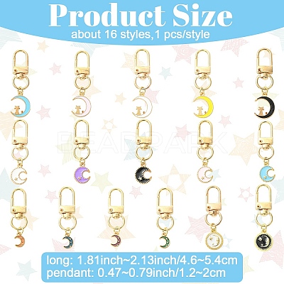 16Pcs Alloy Enamel Pendant Decorations HJEW-YW00249-1
