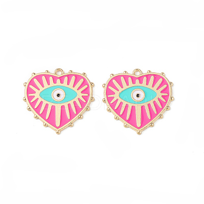 Rack Plating Alloy Enamel Pendants ENAM-K067-05B-1
