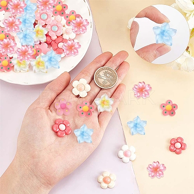80Pcs 8 Colors Resin Cabochons CRES-SC0002-22-1