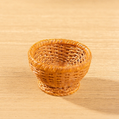Resin Bamboo Rattan Miniature Basket Ornaments PW-WG81F97-05-1