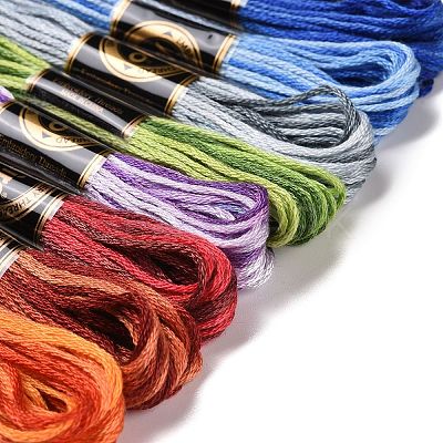 8 Skeins 8 Colors 6-Ply Polyester Embroidery Floss OCOR-M009-01A-01-1