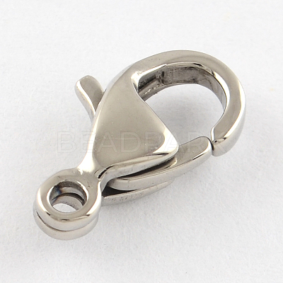 Tarnish Resistant Polished 304 Stainless Steel Lobster Claw Clasps STAS-R072-41A-1