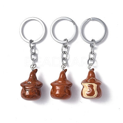 Natural Red Jasper Keychains KEYC-P011-04P-03-1