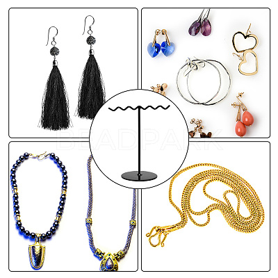 Iron Wave T-Bar Shaped Earring Display Stands EDIS-WH0021-43-1