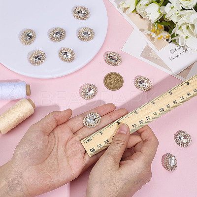15Pcs 1-Hole Zinc Alloy Shank Buttons BUTT-MA0001-13A-1