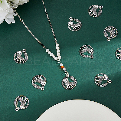 60Pcs Tibetan Style Alloy Howling Wolf Pendants FIND-DC0007-25-1
