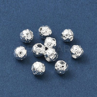 304 Stainless Steel Hammered Round Spacer Beads SA-CBA37BC-01A-S-1