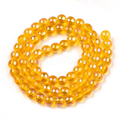 Electroplate Transparent Glass Beads Strands GLAA-T032-T6mm-AB11-1