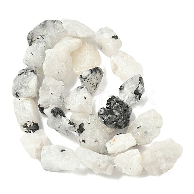 Raw Rough Natural Rainbow Moonstone Beads Strands G-M453-D03-1