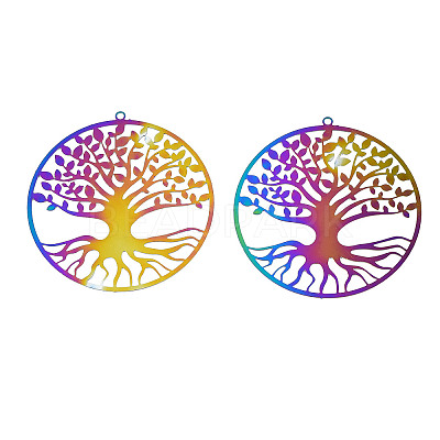 Ion Plating(IP) 201 Stainless Steel Filigree Pendants LS-STAS-S118-073-1