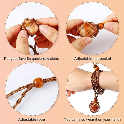 Braided Wax Rope Cord Macrame Pouch Necklace Making NJEW-J007-05-1