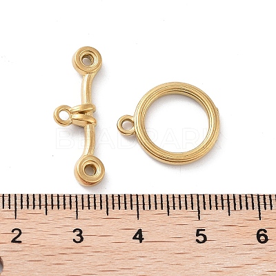 Ion Plating(IP) 304 Stainless Steel Ring Toggle Clasps STAS-A092-09C-G-1