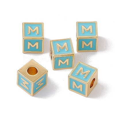 Rack Plating Brass Enamel Beads KK-B060-04G-06M-1