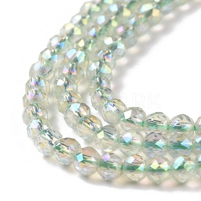 Electroplate Transparent Glass Beads Strands GLAA-H021-01B-FR07-1