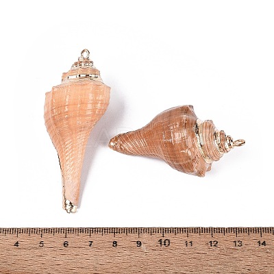 Electroplate Natural Sea Shell Big Pendants SSHEL-Q100-22KCG-1