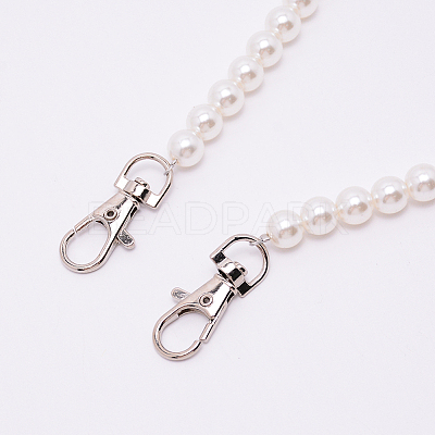 White Acrylic Round Beads Bag Handles FIND-TAC0006-23C-02-1