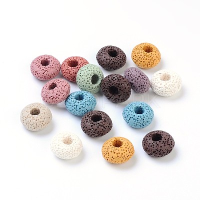 Lava Rock Gemstone European Beads GGDA007-1