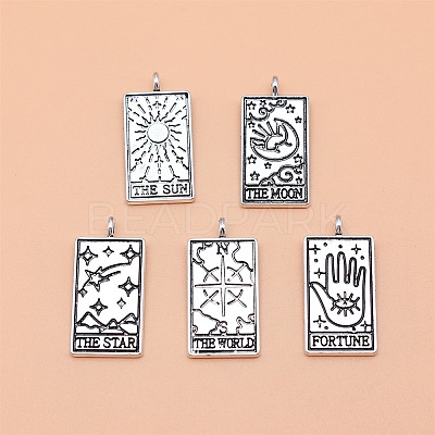 5Pcs 5 Style Tibetan Style Alloy Pendants PW-WG23267-01-1