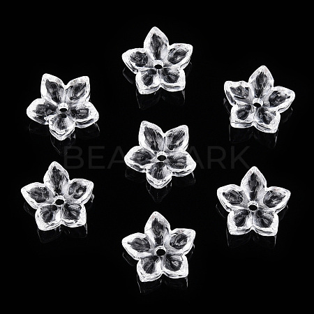 Transparent Glass Bead Caps GLAA-N001-07-1