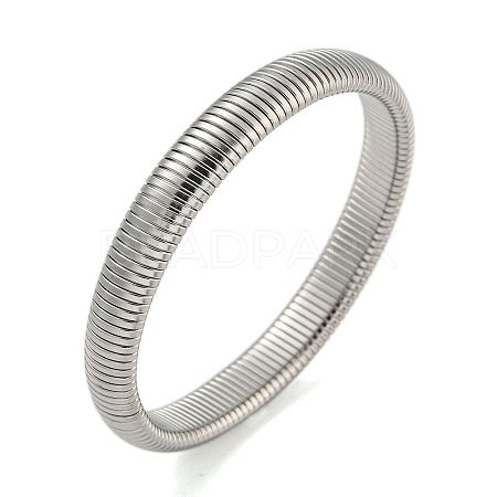 Non-Tarnish 304 Stainless Steel Spring Bangles for Women Men BJEW-U003-02A-P-1