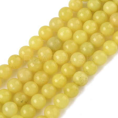 Natural Lemon Jade Beads Strands G-G284-A01-6mm-1