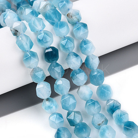 Dyed Natural White Jade Beads Strands G-T139-8mm-45X-1