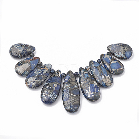 Synthetic Gold Line Imperial Jasper Beads Strands G-S324-001A-1