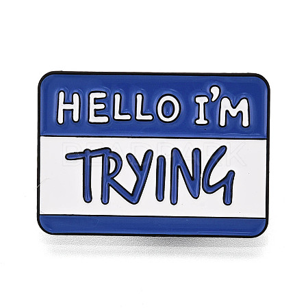 Rectangle with Word Aolly Brooch X-JEWB-M024-03B-A-1