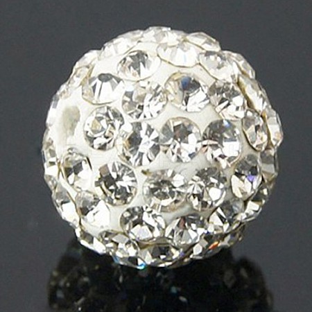 Grade A Round Crystal Pave Disco Ball Beads X-RB-H258-8MM-001-1