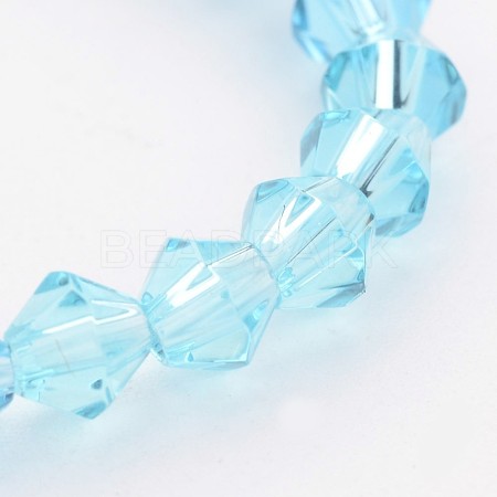 Half-Handmade Transparent Glass Beads Strands GB4mmC20-1