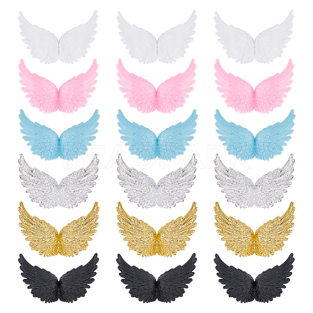 ARRICRAFT 36Pcs 6 Colors Plastic Angel Wings Ornament DIY-AR0002-99B-1