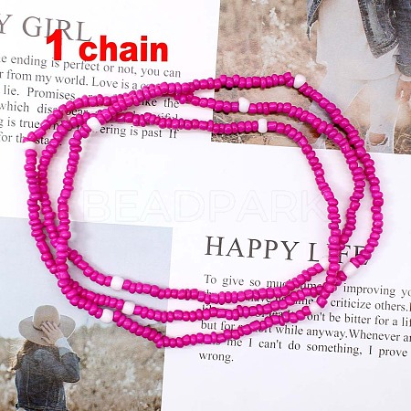 Glass Seed Rondelle Beaded Waist Beads WGC6815-06-1