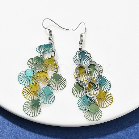 430 Stainless Steel Shell Shape Dangle Earrings EJEW-A137-03P-04-1