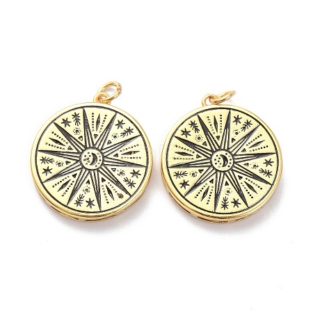 Brass Enamel Pendants X-KK-L188-34G-1