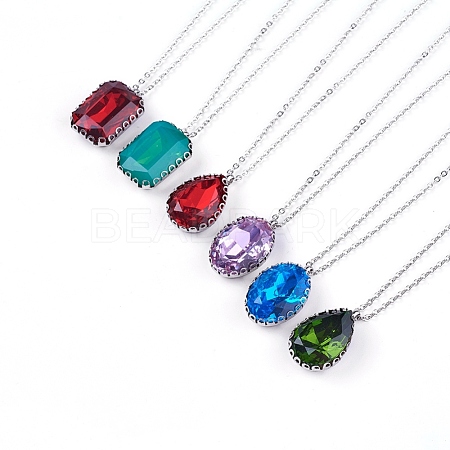 304 Stainless Steel Pendant Necklaces NJEW-F250-01P-1
