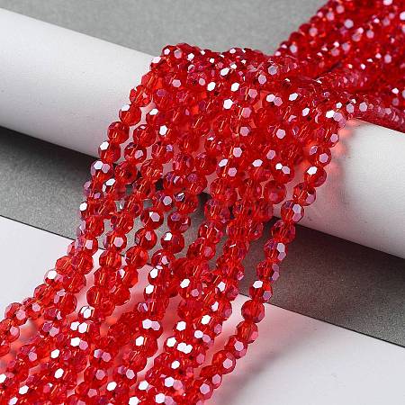Electroplate Glass Bead Strands EGLA-R015-4mm-23-1