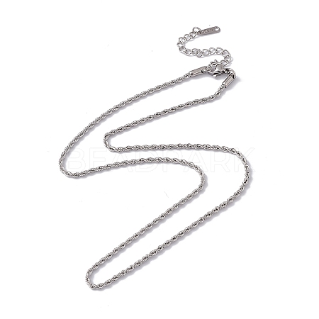 201 Stainless Steel Rope Chain Necklace for Men Women NJEW-P268-A30-1X5-1