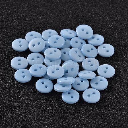 2-Hole Flat Round Resin Sewing Buttons for Costume Design BUTT-E119-28L-17-1