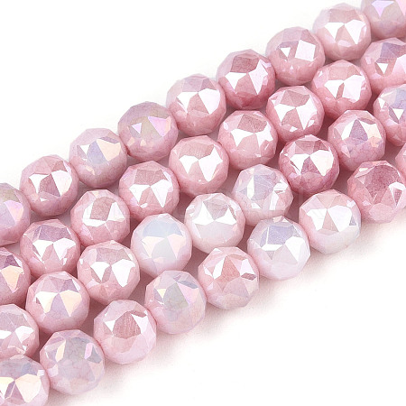 Anti-Tarnish Electroplate Glass Beads Strands GLAA-N010-6mm-03-1