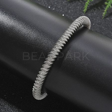 304 Stainless Steel Stretch Bangles for Women LS-BJEW-P315-02G-P-1
