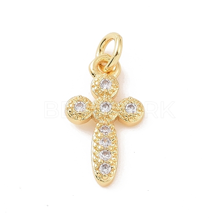Brass Micro Pave Cubic Zirconia Charms KK-C012-41G-1
