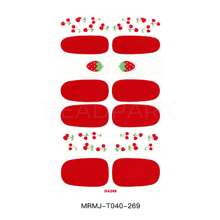 Fruit Strawberry Cherry Full Cover Nail Wraps Stickers MRMJ-T040-269-1