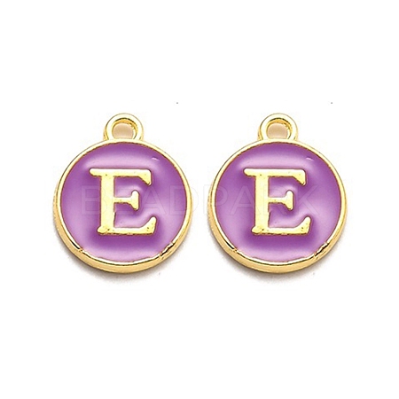 Golden Plated Alloy Enamel Charms ENAM-Q437-12E-1