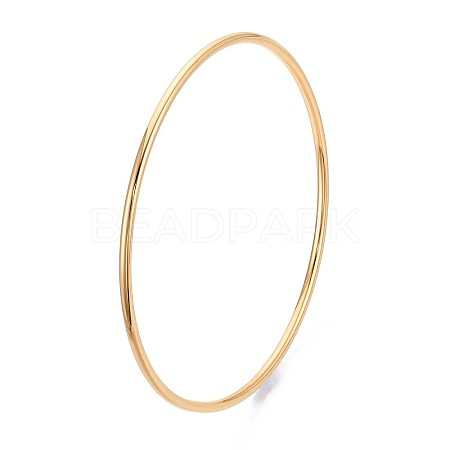 304 Stainless Steel Plain Bangles For Women BJEW-N033-02G-1
