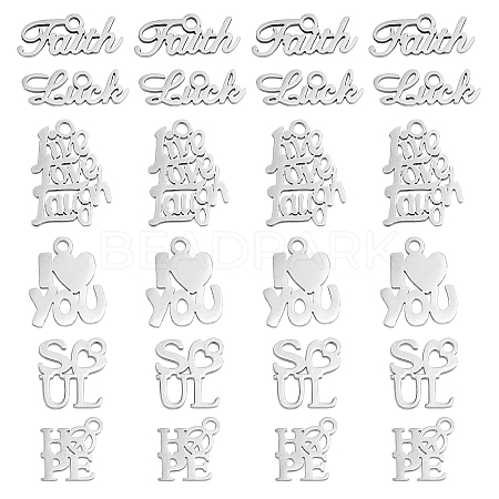 DICOSMETIC 36Pcs 6 Style 201 Stainless Steel Pendants STAS-DC0006-71-1