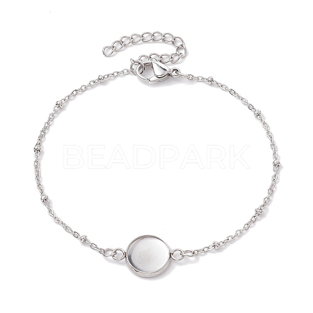 Tarnish Resistant 304 Stainless Steel Satellite Chain Bracelet Makings X-BJEW-JB10587-01-1