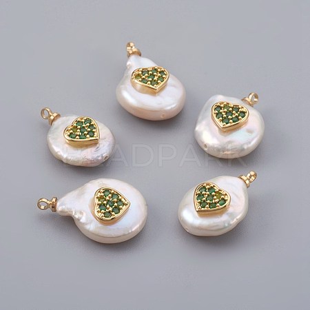 Natural Cultured Freshwater Pearl Pendants PEAR-F008-23G-01-1