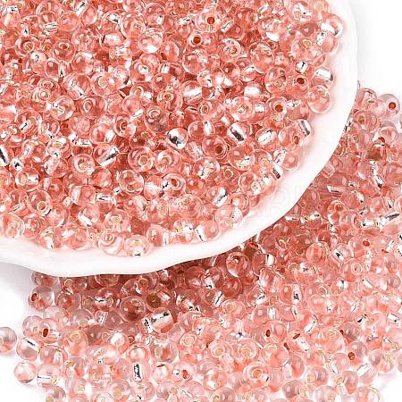 6/0 Baking Paint Transparent Fringe Glass Seed Beads X1-SEED-N006-06E-1